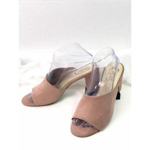 Circus by Sam Edelman Suzanna Mule Heels Pink Faux Suede Block Heel Slide Size 8